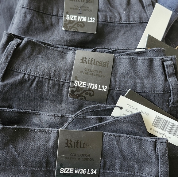 Men's Water Resistant Black Pants With Zipper Pockets - Picture 11 of 11